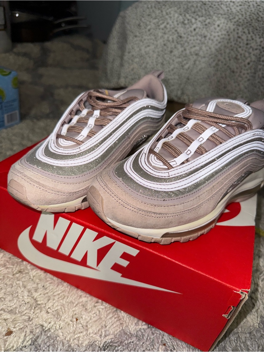 Nike Air Max 97 Pink and Taupe Layered Sneakers 👟